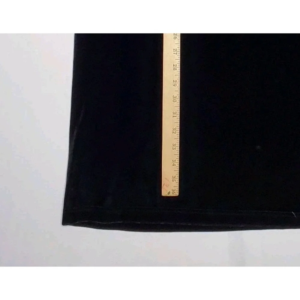 Merona Velvet Maxi Straight Skirt Medium Vtg Black Stretch‎ Pullon Slit Grunge